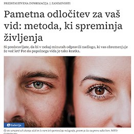 Pametna odločitev za vaš vid: metoda, ki spreminja življenja (Delo)