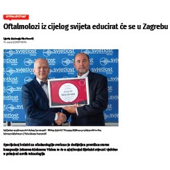 Svjetski oftalmolozi će se educirati u Zagrebu (Novi list) 