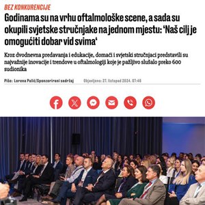 "Naš cilj je omogućiti dobar vid svima" (Jutarnji list)