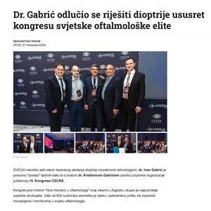 Dr. Gabrić odlučio se riješiti dioptrije ususret kongresu (Index)