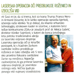 Laserska operacija oči preoblikuje roženico in izboljša vid